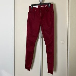 7 For All Mankind Ankle Skinny Pants | Woman | Size 27 | Red | New with Tag